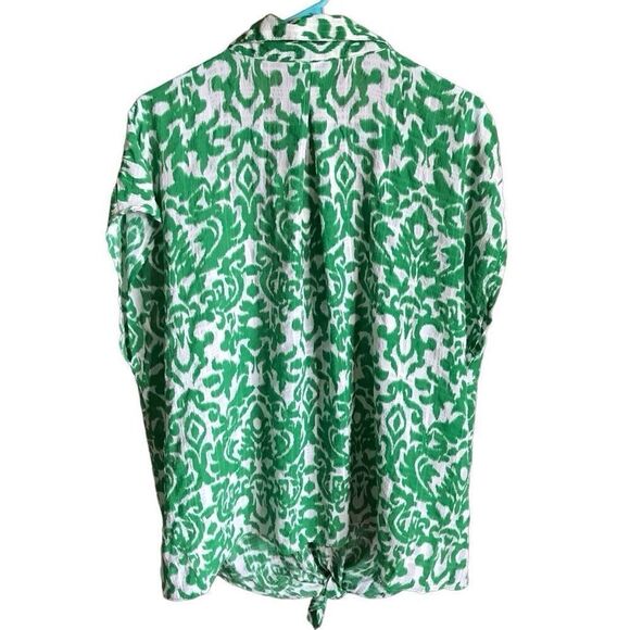 Tamara H. blouse Top green plus SZ 2X New with tags buttons ties New with tags - Picture 2 of 4